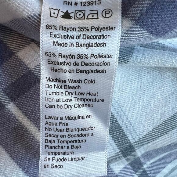 Jachs Girlfriend NY XL Purple White Plaid Flannel Shirt Long Sleeve Womens NWT - Picture 4 of 10